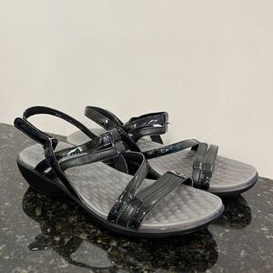 CLARKS Privo Black Sandals with Velcro Straps Size 7